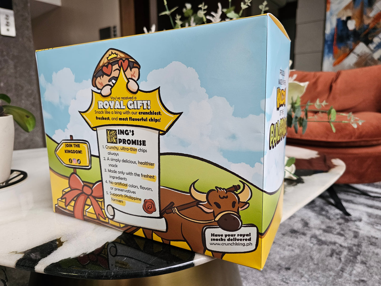 Crunch King Royal Banana Chips Pasalubong Gift Box (Original Flavor) - 100 grams x 6 Pouches