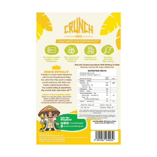 Crunch King Royal Banana Chips in Pouch (Original Flavor) - 100 grams