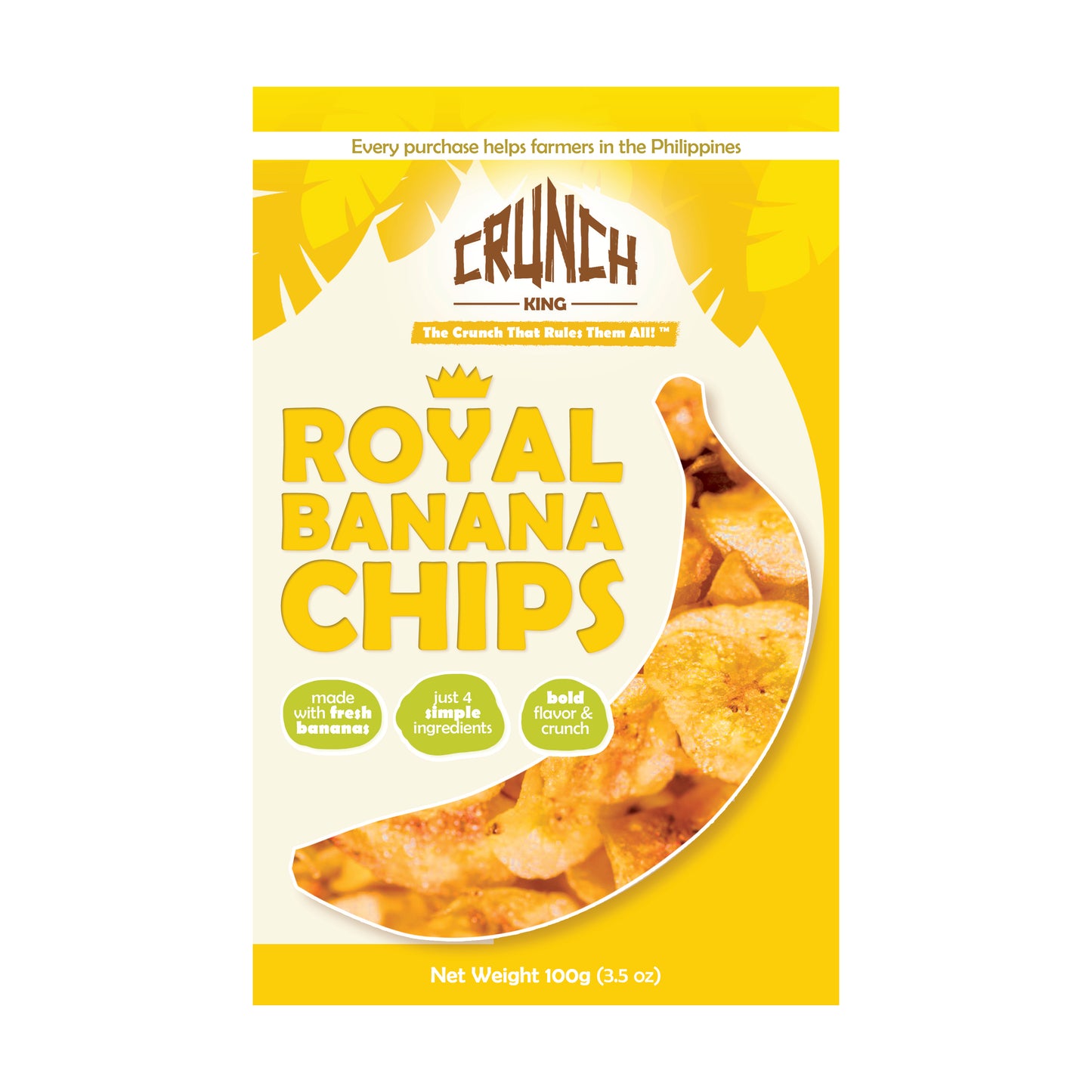 Crunch King Royal Banana Chips Pasalubong Gift Box (Original Flavor) - 100 grams x 6 Pouches