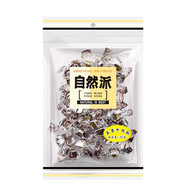 自然派牛肉粒(五香口味) - 80克