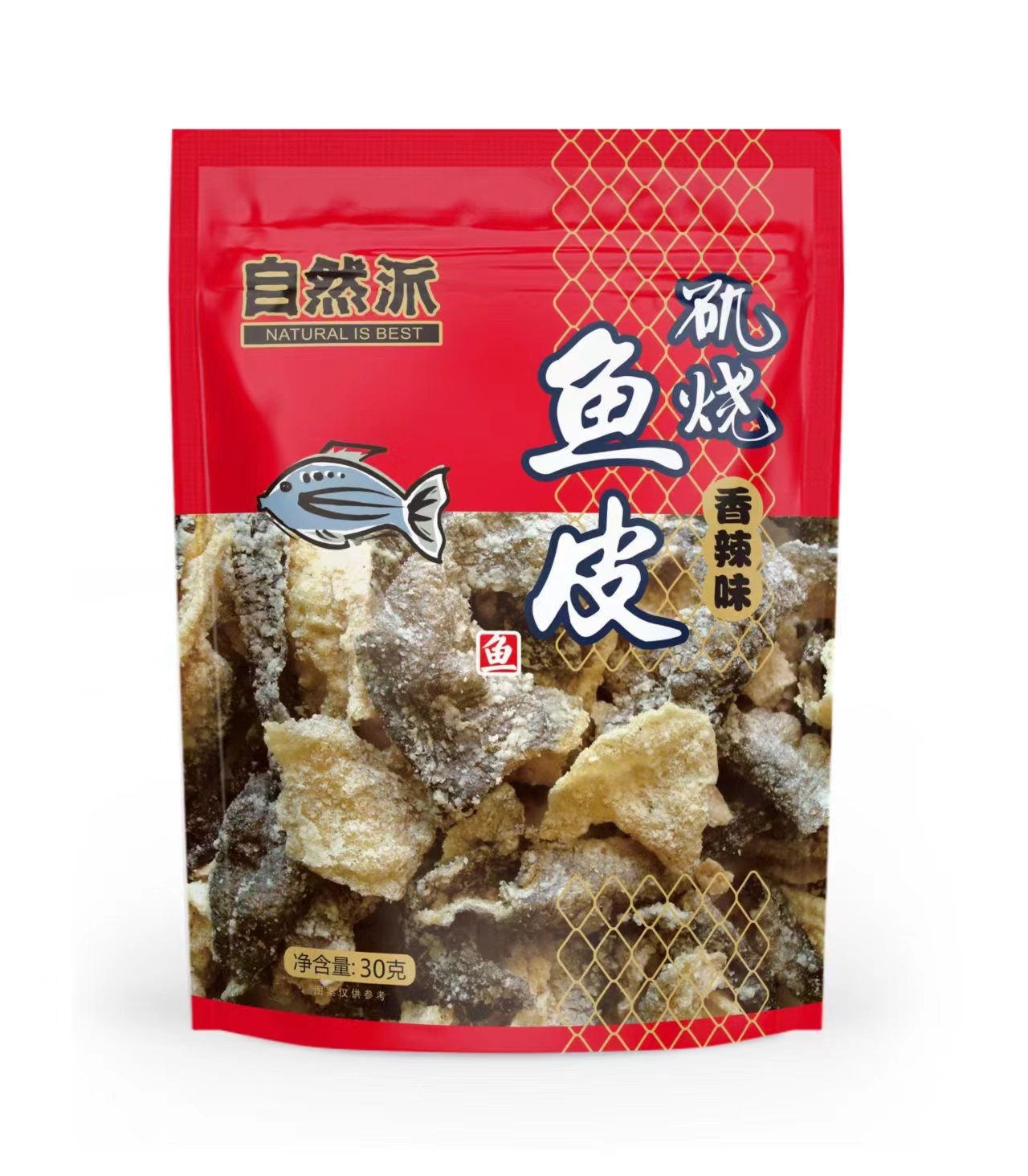 自然派酥脆鱼皮(香辣味) - 30克