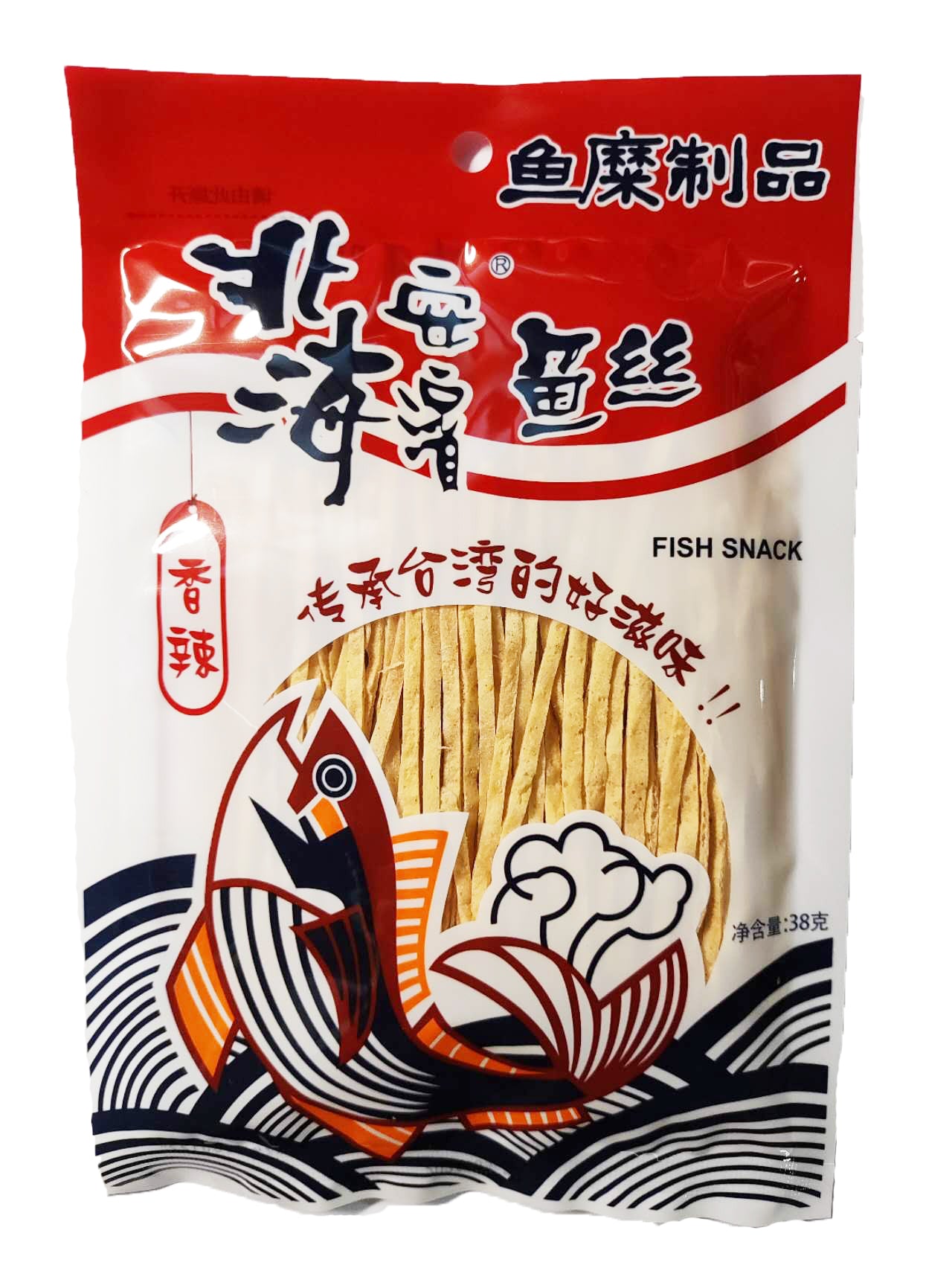 北海鱼条零食(香辣口味) - 38 克