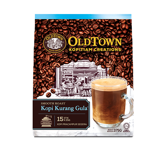 Old Town Kopi Tiam Creations Smooth Roast Less Sugar - 375 grams (15 sticks)