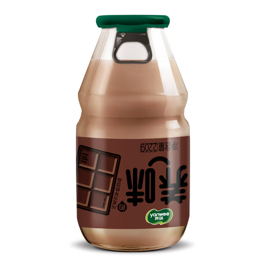 Yanwei Milk Drink in Glass Bottle (Chocolate Flavor) - 220 ml