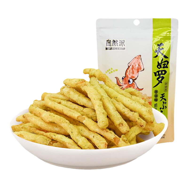 Ziranpai Crunchy Calamares Squid Strips (Wasabi Flavor) - 50 grams