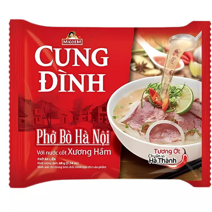 Cung Dinh Vietnamese Instant Pho Rice Noodle Soup (Beef Flavor) - 70 grams