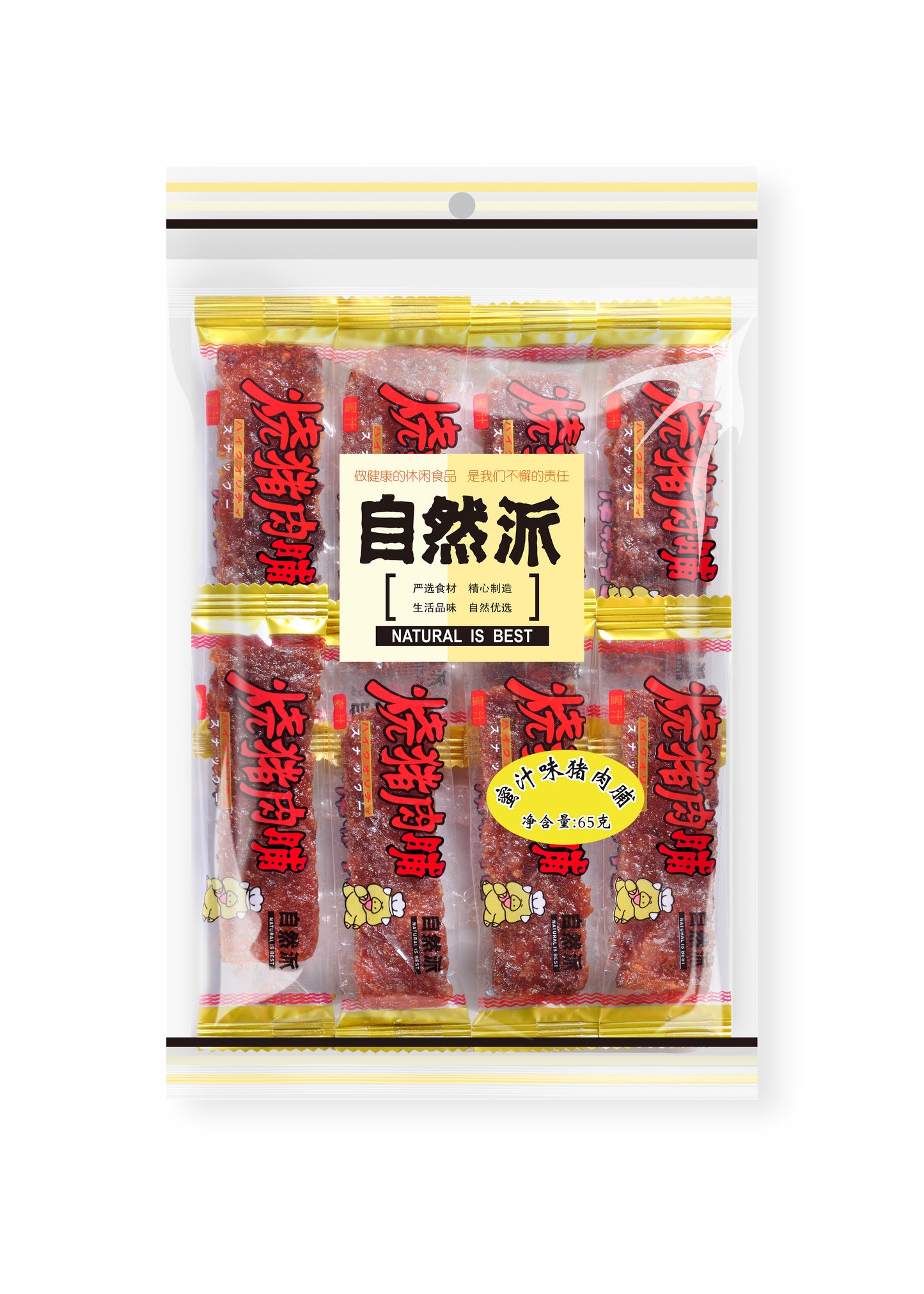 自然派猪肉干(蜂蜜味) - 65克
