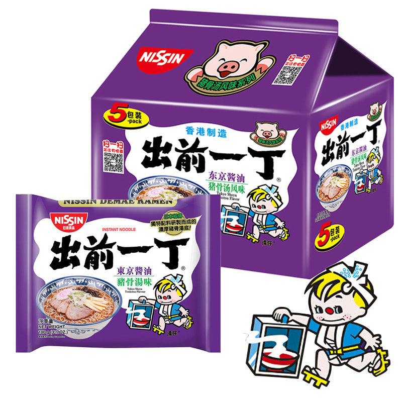 Nissin Demae Iccho Tokyo Shoyu Tonkotsu Ramen - 100 grams x 5 packs