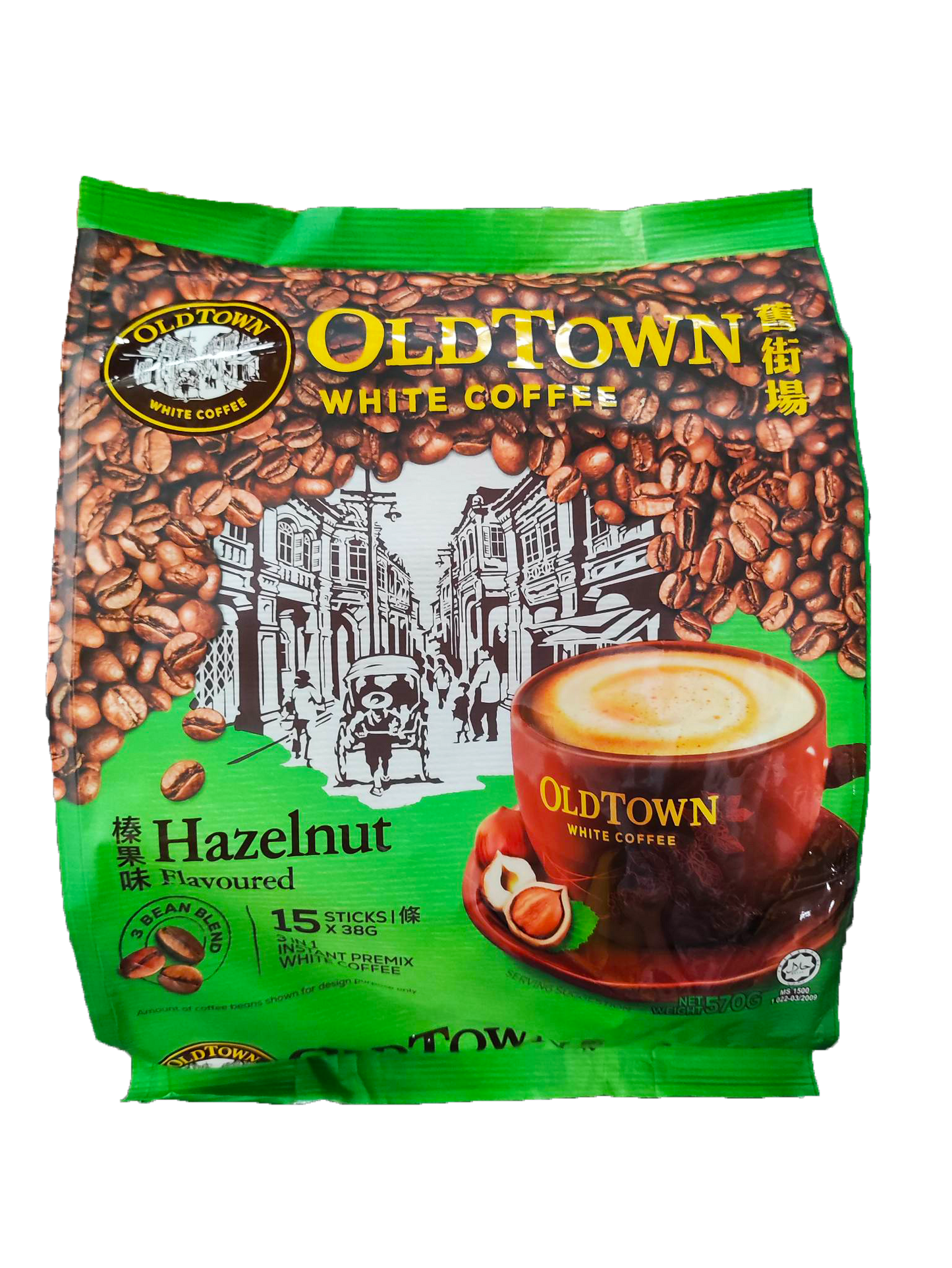 Old Town White Coffee Hazelnut- 570 grams (15 sticks)