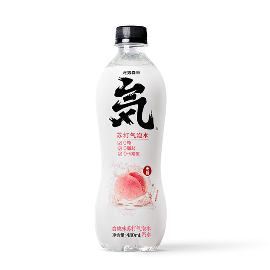 Qi 白桃氣泡水(無糖) - 480 毫升