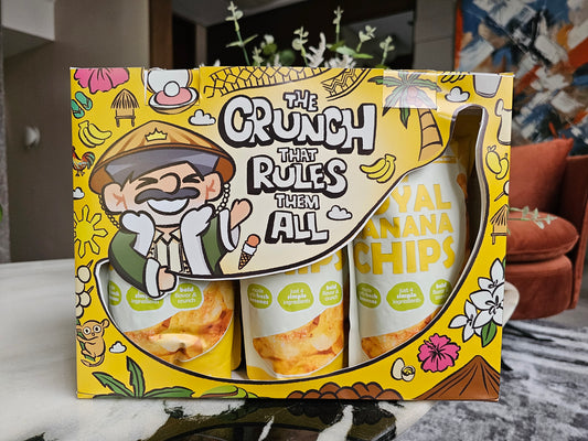 Crunch King Royal Banana Chips Pasalubong Gift Box (Original Flavor) - 100 grams x 6 Pouches