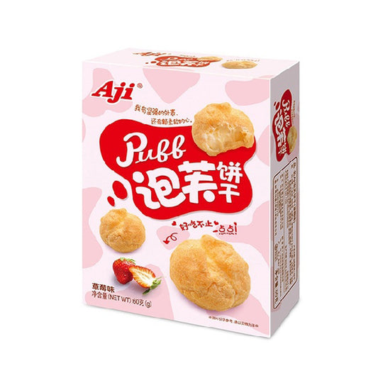 Aji Mini Cream Puffs (Strawberry Flavor) - 60 grams