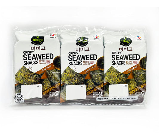 [BUY 1, TAKE 1!] Bibigo Seaweed Crisps (Bulgogi Flavor) - 3 packs x 5 grams