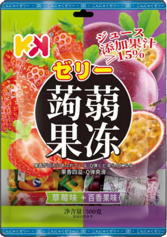 Chaoyouwei KK Duo Flavor Fruit Juice Jelly Bites (Strawberry & Passionfruit) - 500 grams