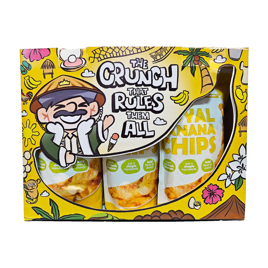 Crunch King Royal Banana Chips Pasalubong Gift Box (Original Flavor) - 100 grams x 6 Pouches