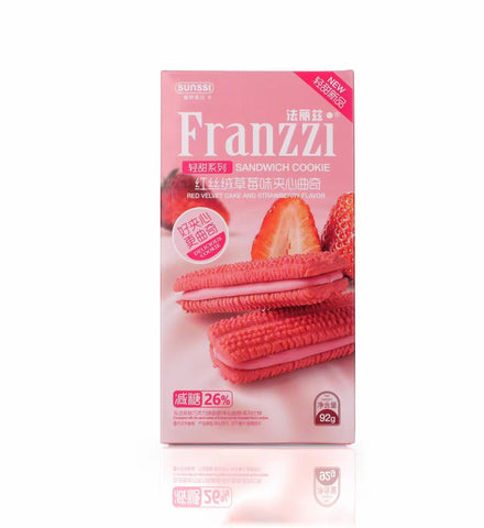 Franzzi Sandwich Cookies (Red Velvet Strawberry Flavor) - 92 grams