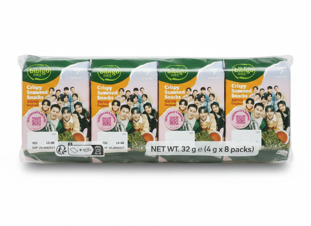 Bibigo Seasoned Seaweed - 8 packs x 5 grams