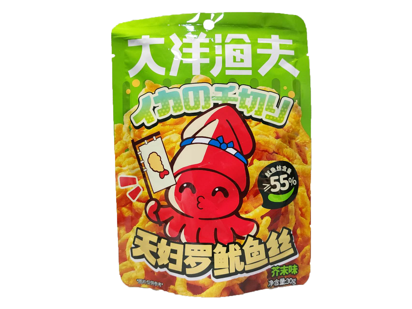 Haiyang Crunchy Calamares Squid Strips (Wasabi Flavor) - 30 grams