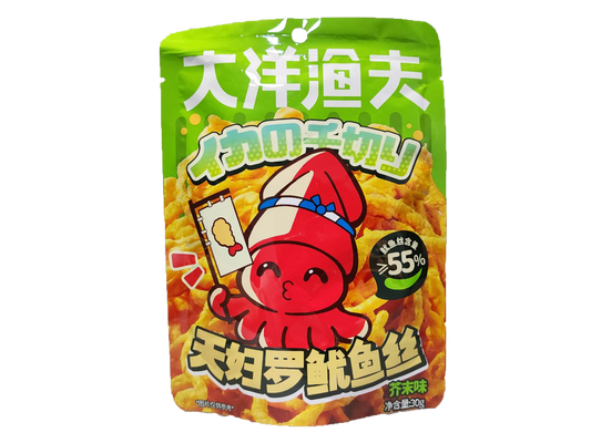 Haiyang Crunchy Calamares Squid Strips (Wasabi Flavor) - 30 grams