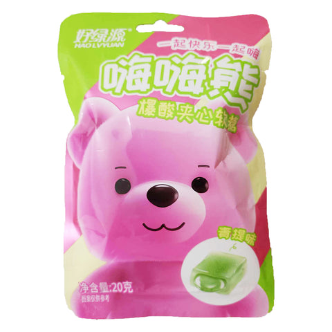 Haoluyuan Hi Hi Bear Jelly Filled Gummy Candy (Green Grape Flavor) - 20 grams