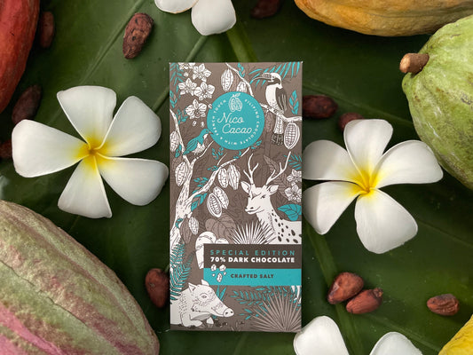 Nico Cacao 70% Asin Tibuok Craft Salt Dark Chocolate - 100 grams