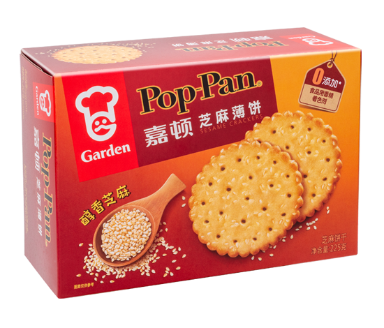 Garden Pop Pan 饼干（芝麻味） - 225 克