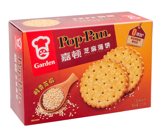 Garden Pop Pan 饼干（芝麻味） - 225 克