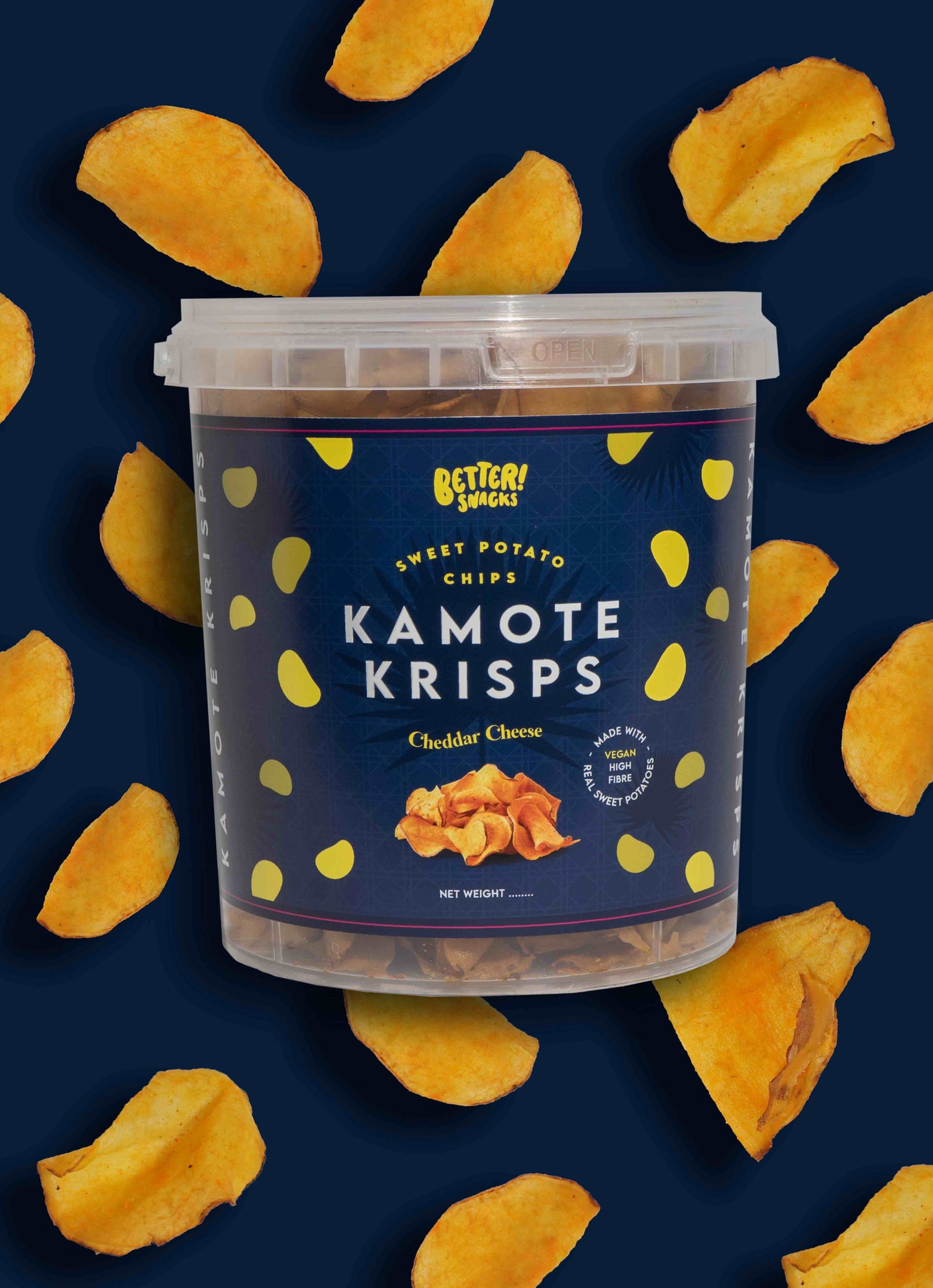 [PRE-ORDER] Better Snacks Kamote Krisps Tub (Cheddar Cheese Flavor) - 220 grams