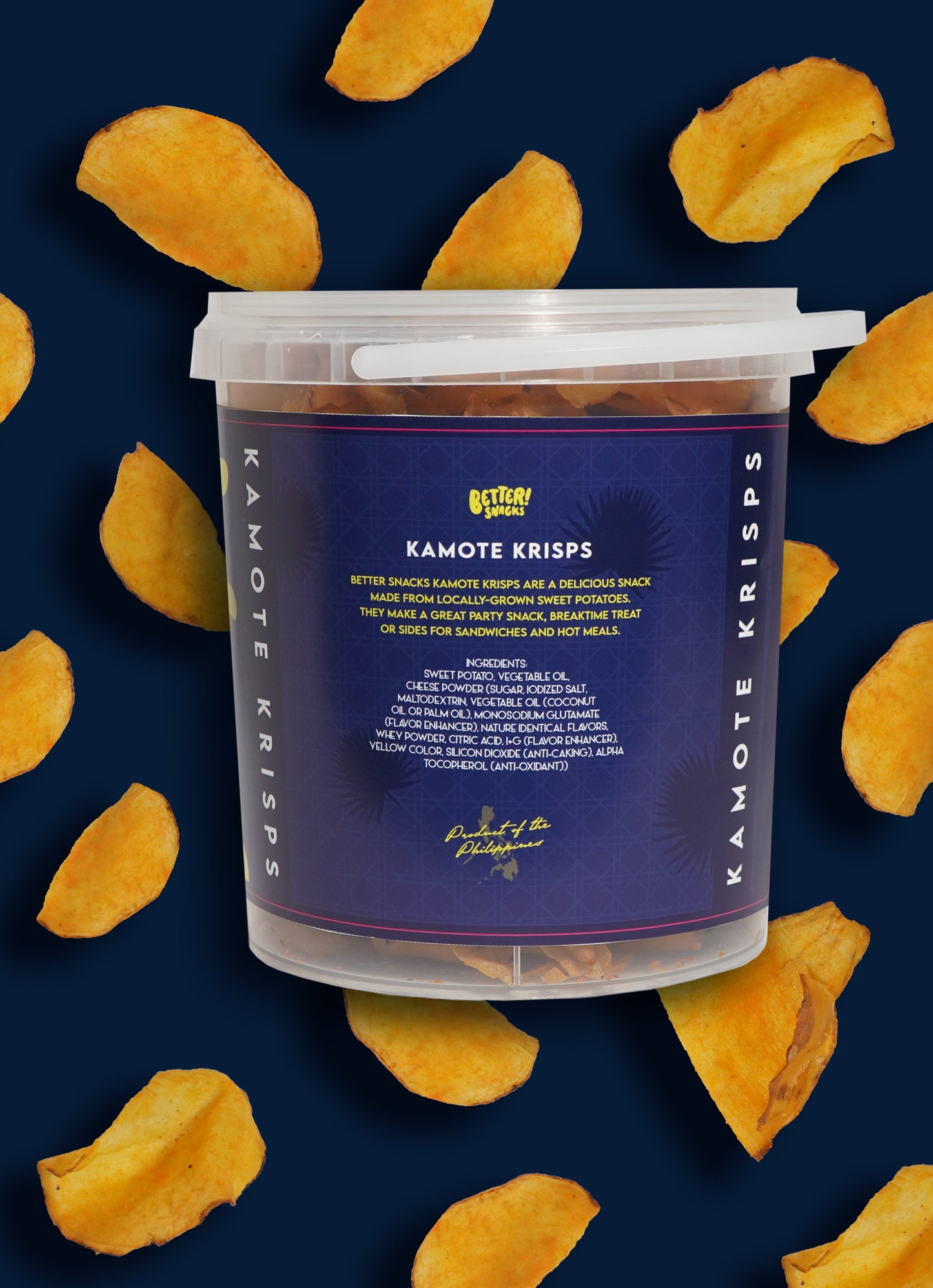 [PRE-ORDER] Better Snacks Kamote Krisps Tub (Cheddar Cheese Flavor) - 220 grams