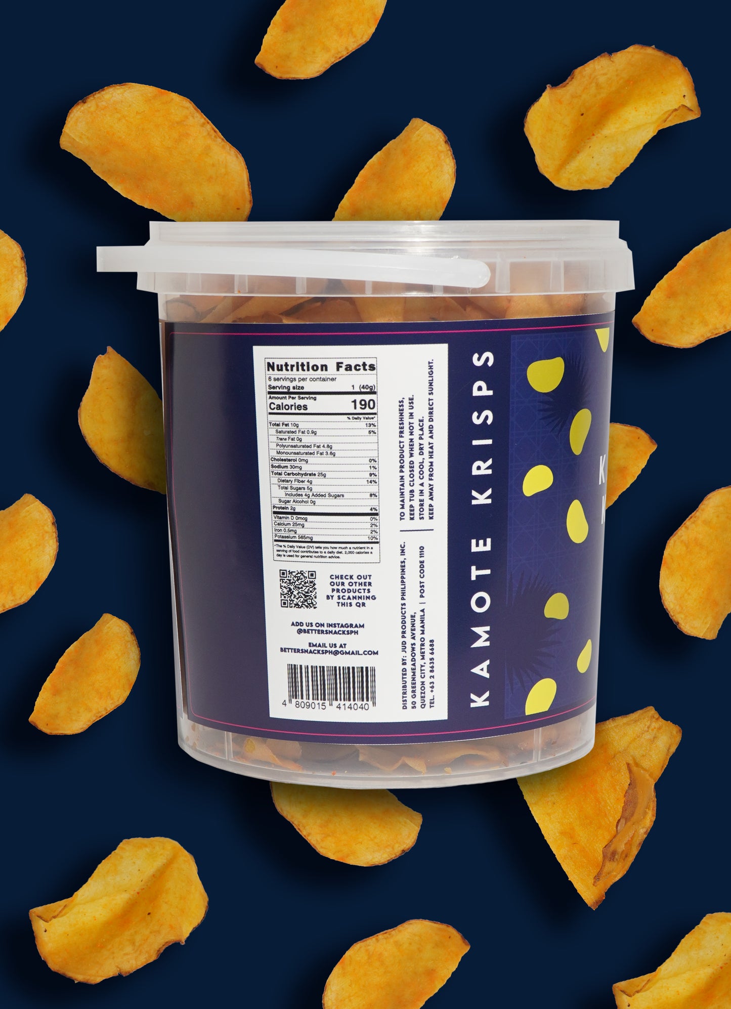 [PRE-ORDER] Better Snacks Kamote Krisps Tub (Cheddar Cheese Flavor) - 220 grams