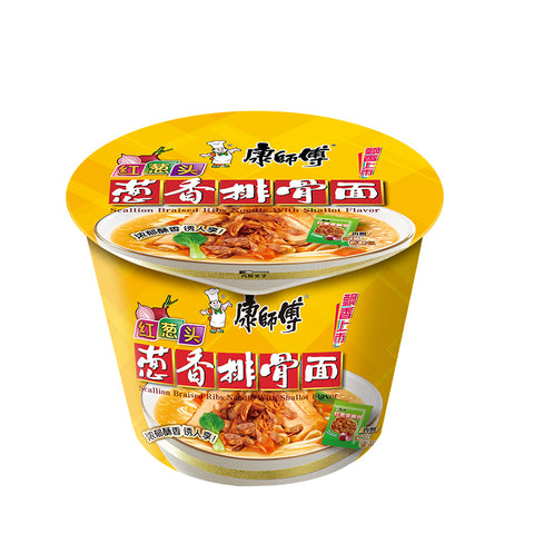 Kang Shifu Scallion Braised Pork Rib Noodle Soup with Shallots (Bowl) - 109 grams