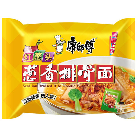 Kang Shifu Scallion Braised Pork Rib Noodle Soup with Shallots (Pack) - 104 grams
