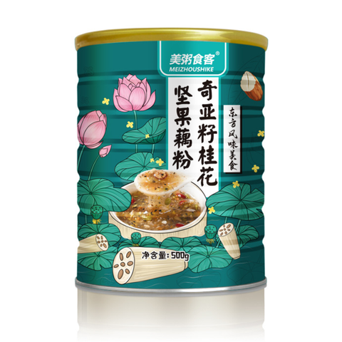 Meizhou Chia Seed, Osmanthus Flower, Nuts, & Lotus Root Soup (Can) Green - 500 grams