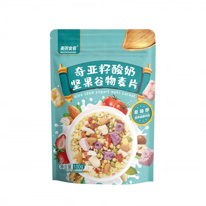 Meizhou Chia, Nuts, Yogurt, & Oatmeal Ready-to-Eat (Pouch) Aqua - 100 grams