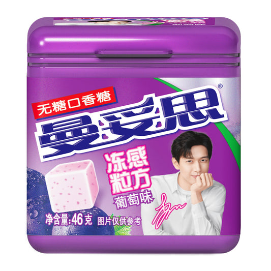 Mentos Ice Cube Sugar-Free Chewing Gum (Grape Flavor), Front Cover