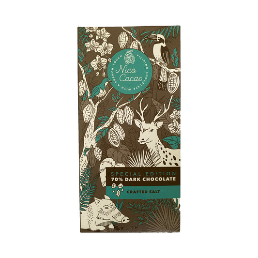 Nico Cacao 70% Asin Tibuok Craft Salt Dark Chocolate - 100 grams