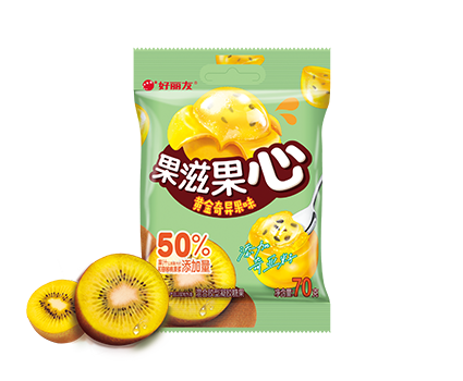 Orion Jelly-Filled QQ Gummy Candies (Golden Kiwi Flavor) - 70 grams