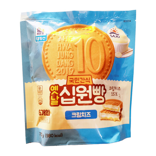 [F200] Sajo 10 Won Coin Custard Cream Waffle Sandwich - 270 grams