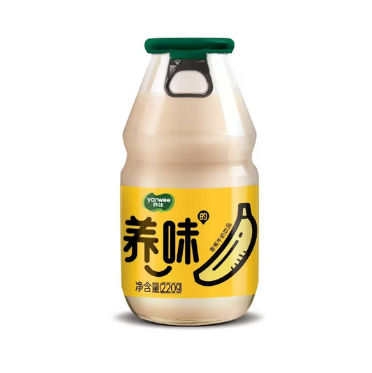 Yanwei Milk Drink in Glass Bottle (Banana Flavor) - 220 ml