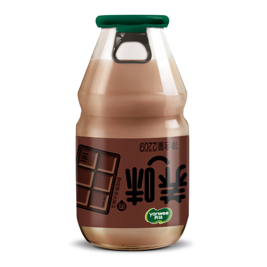 Yanwei Milk Drink in Glass Bottle (Chocolate Flavor) - 220 ml