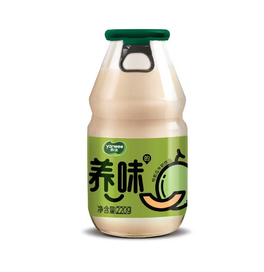 Yanwei Milk Drink in Glass Bottle (Hami Melon Flavor) - 220 ml