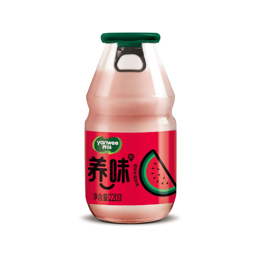 Yanwei Milk Drink in Glass Bottle (Watermelon Flavor) - 220 ml