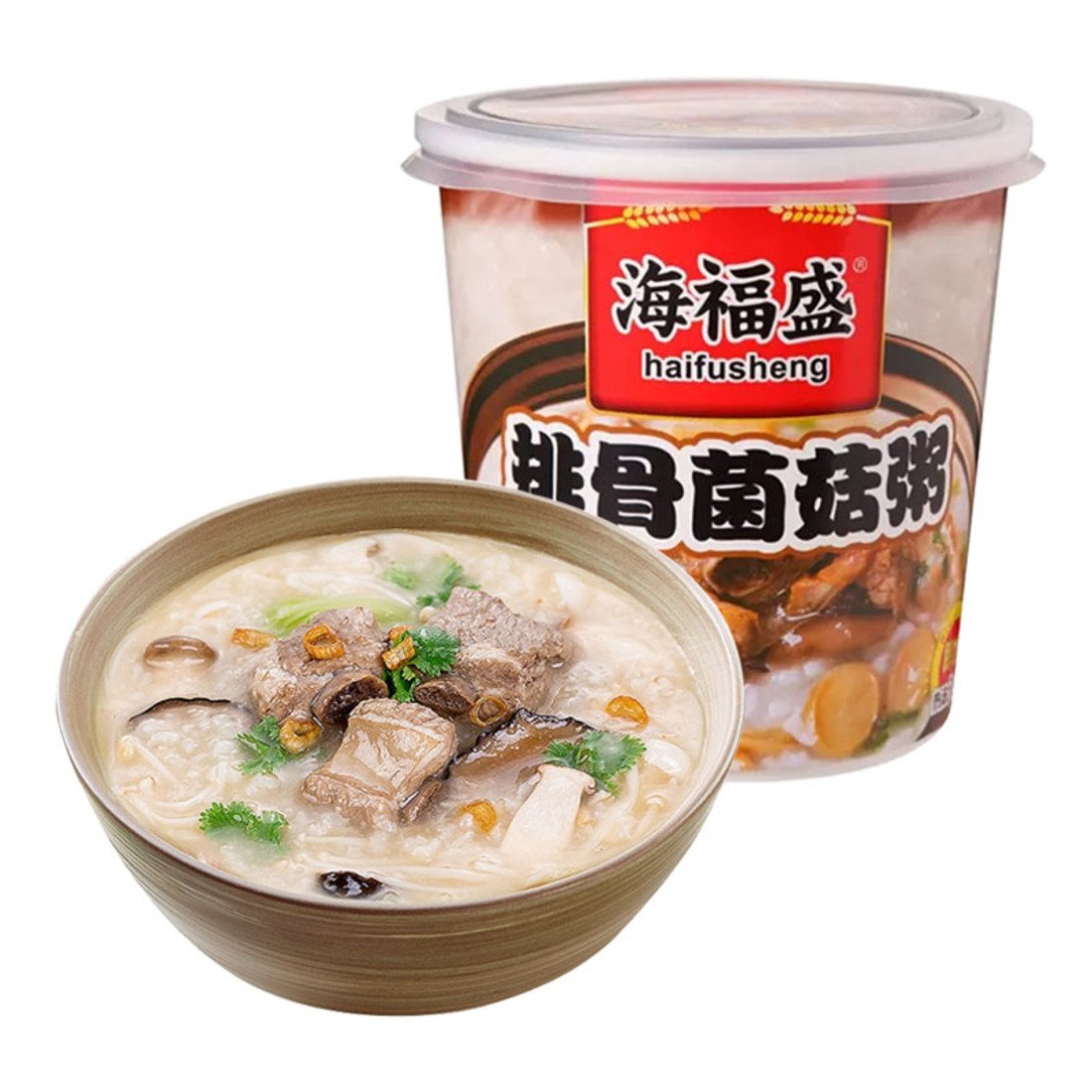 Haifusheng Spareribs & Mushroom Instant Congee - 38 grams