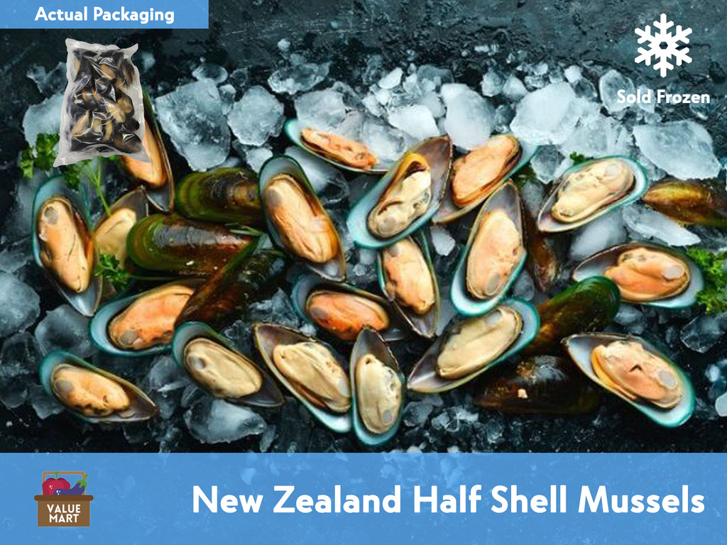 New Zealand Half Shell Jumbo Mussels (Tahong) 1 kg Valuemart