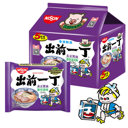 Nissin 出前一丁东京酱油豚骨拉面 - 100 克 x 5 包