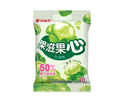 Orion Jelly-Filled QQ Gummy Candies (Green Grape Flavor) - 70 grams