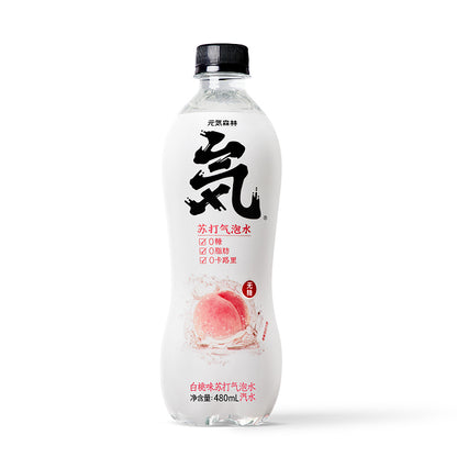 Qi 白桃氣泡水（無糖） - 480 毫升