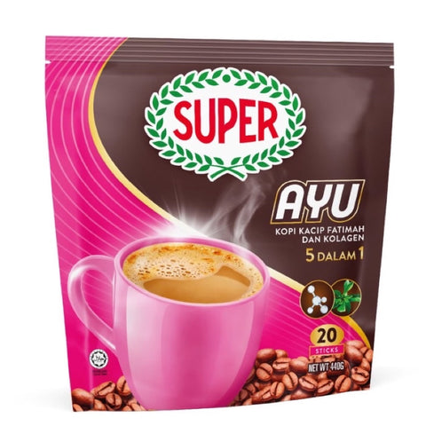 Super Ayu (Kacip Fatimah & Collagen) 5-in-1 Malaysian White Coffee - 440 grams (20 sticks)