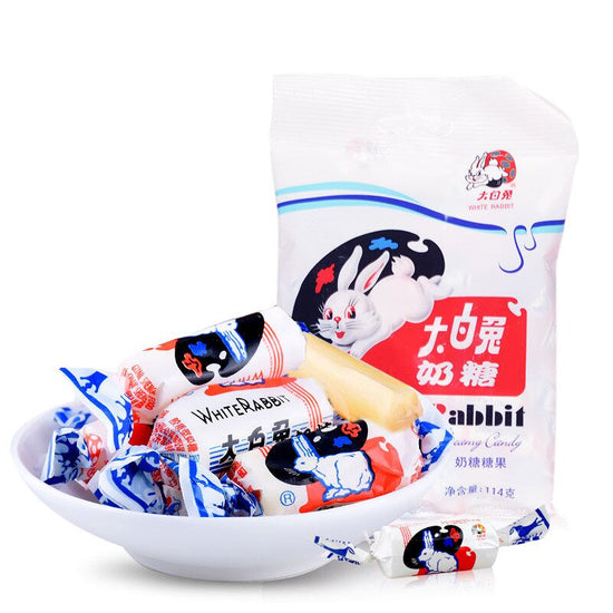 Chinese Rice Candy Rabbit Original White Rabbit Candy with Edible Rice Paper (Small Pack) - 114 ...